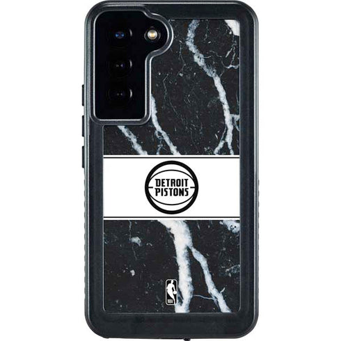 NBA Detroit Pistons Marble Galaxy S24 Plus Waterproof Case